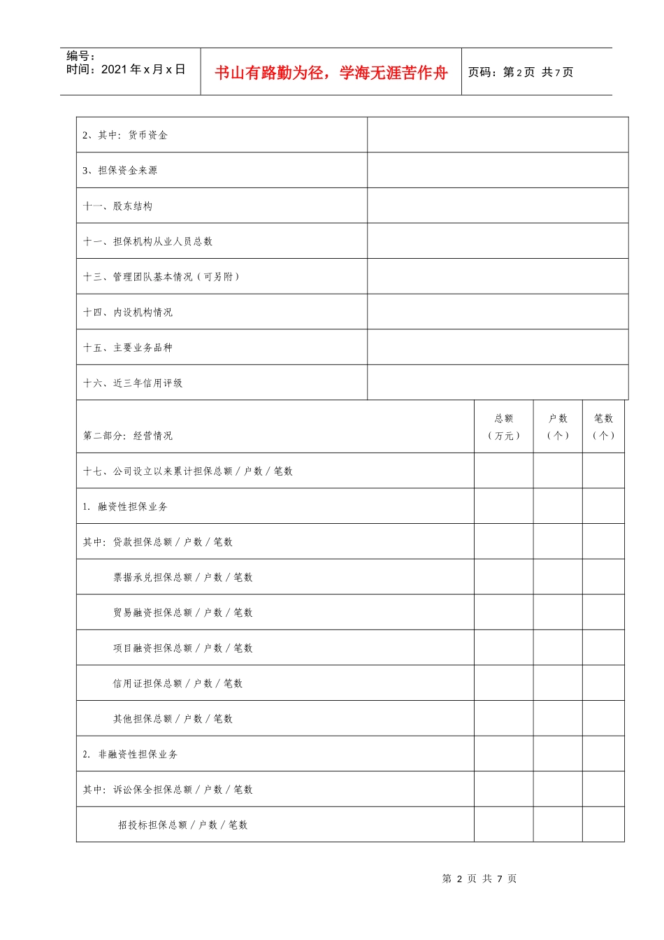 深圳市中小企业担保机构基本情况调查统计表_第3页
