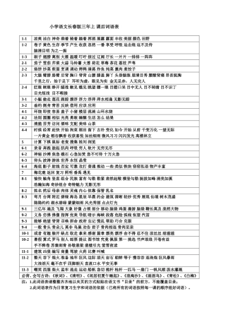 小学语文长春版三年上-课后词语表 (3)