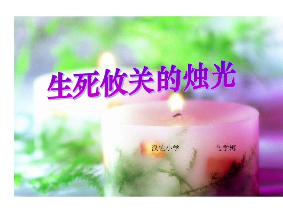 生死攸关的烛课件_第1页