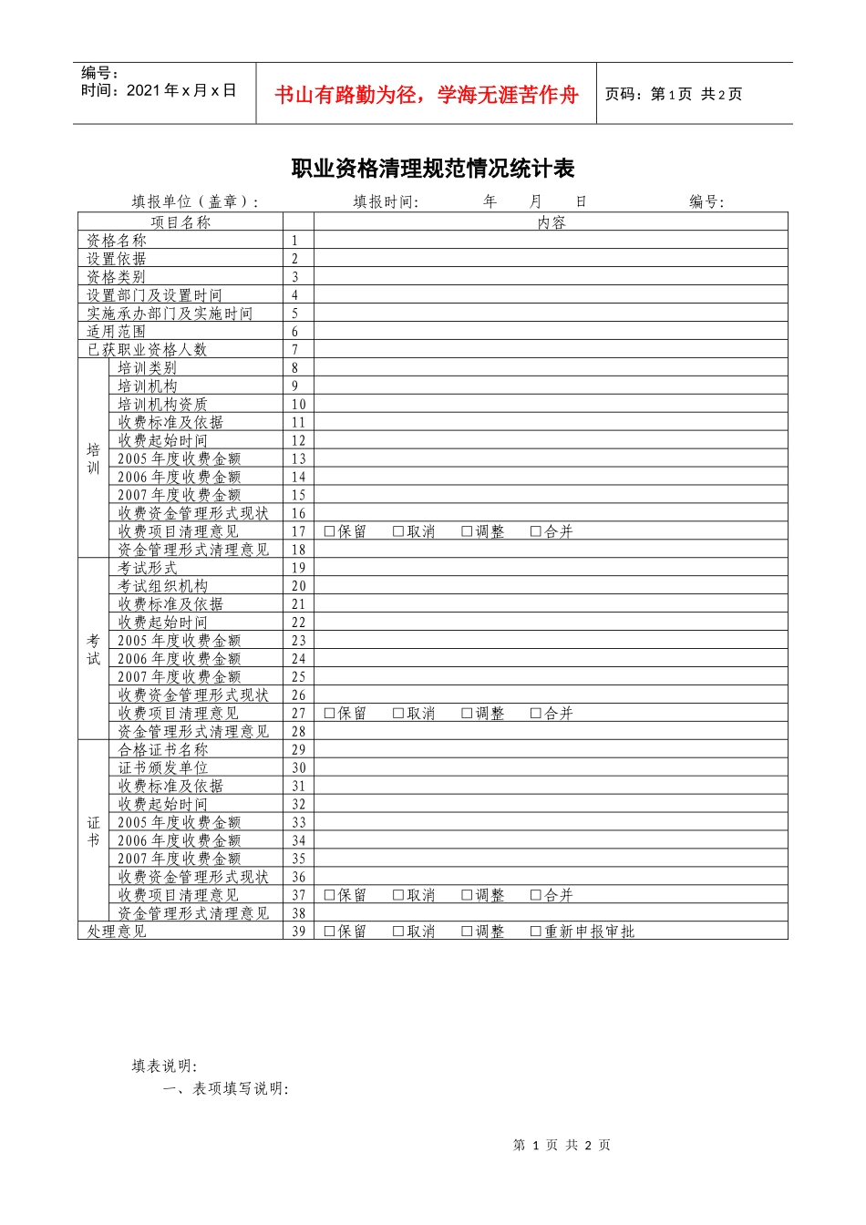 职业资格清理规范情况统计表_第1页