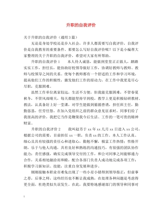 升职的自我评价 