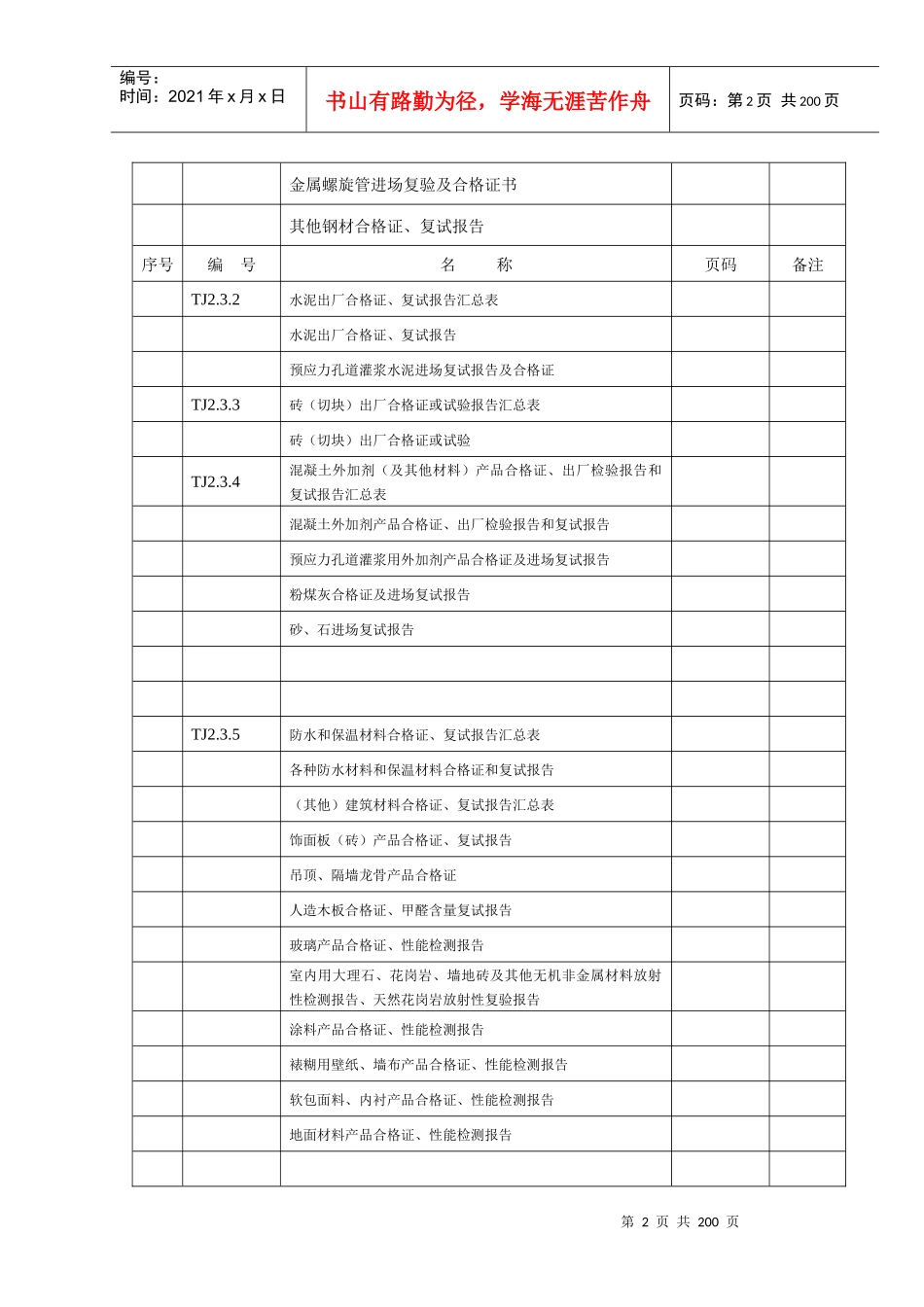 土建资料表格大全_第2页