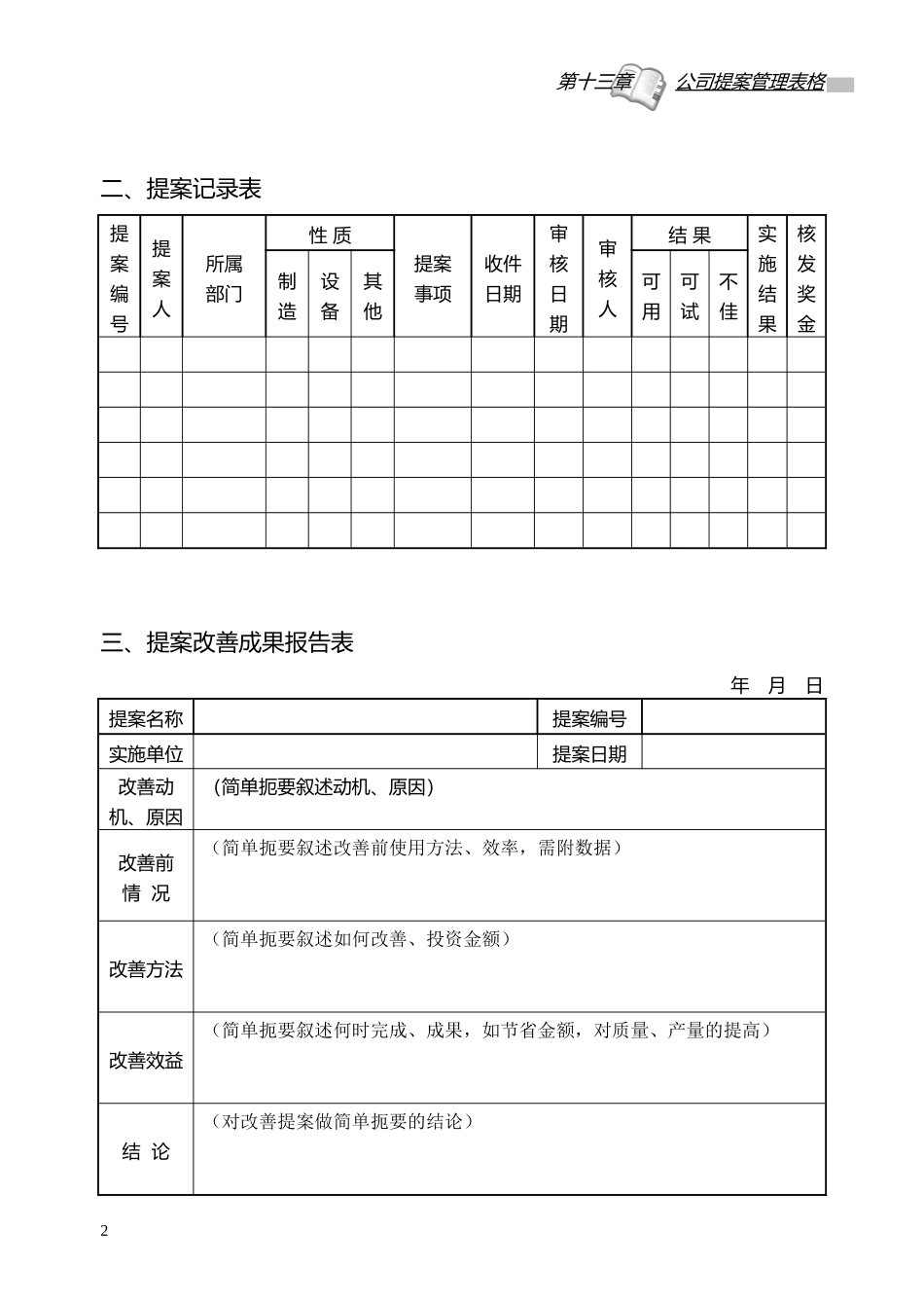 第十三章 公司提案管理表格_第2页
