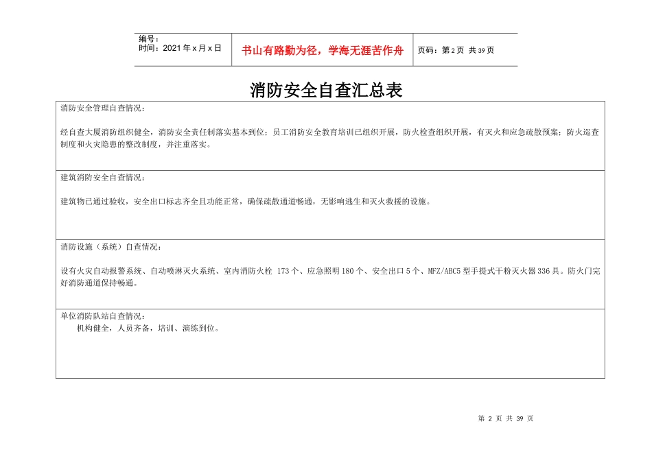 重点单位消防安全自查记录表(民用)_第2页