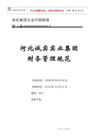 实业集团财务管理规范