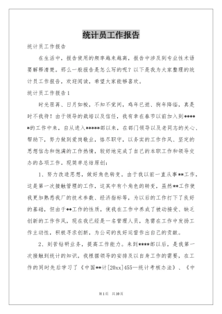 统计员工作报告