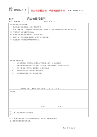 安全检查记录：表616