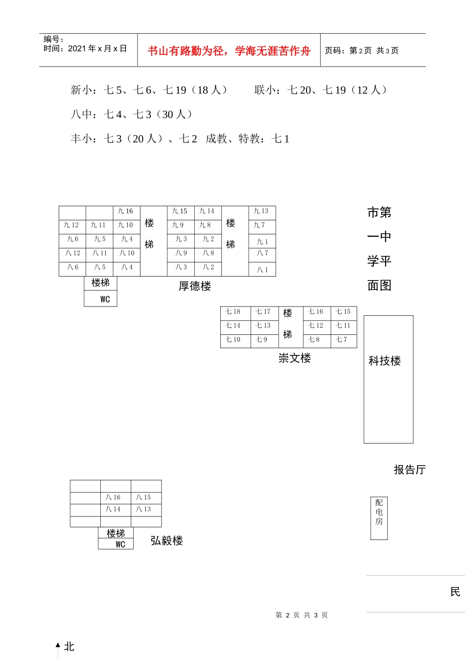 附：师德培训教室安排表-附：各校教师师德培训教室安排_第2页