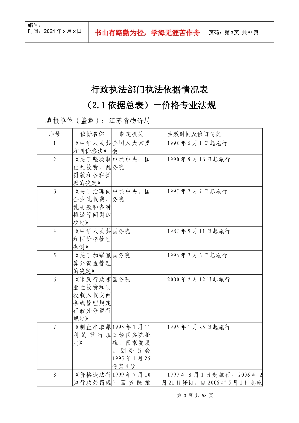 表一行政执法部门执法主体情况表_第3页