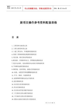新项目接管验收表格