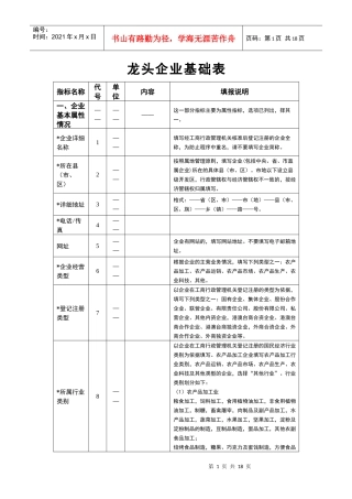 龙头企业基础表