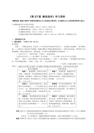 解放战争学习资料