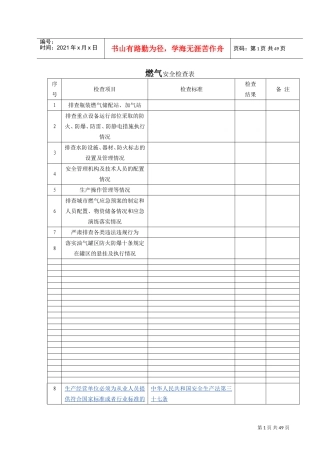 燃气安全检查表(DOC36页)
