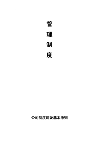 某公司制度建设基本原则讲义