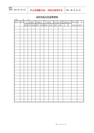 边际利益及利益管理表
