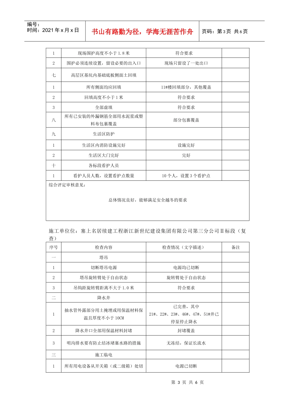 停工前安全检查评价表_第3页