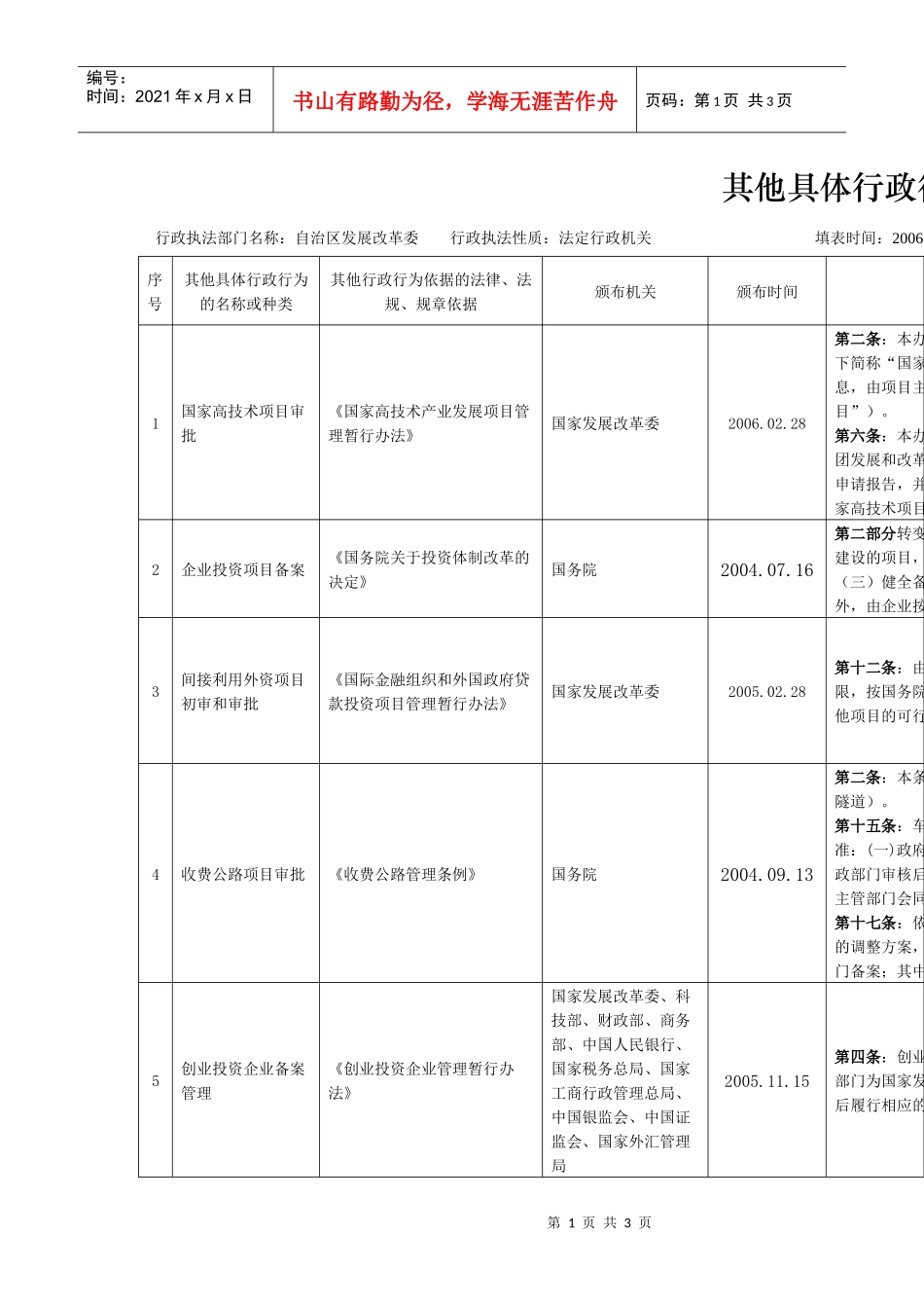 其他具体行政行为依据梳理表_第1页