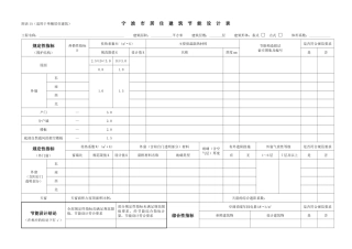 附表1A(适用于单幢居住建筑)