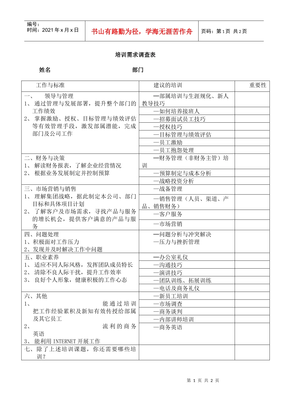 培训需求调查表7.7_第1页