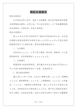 税收自查报告