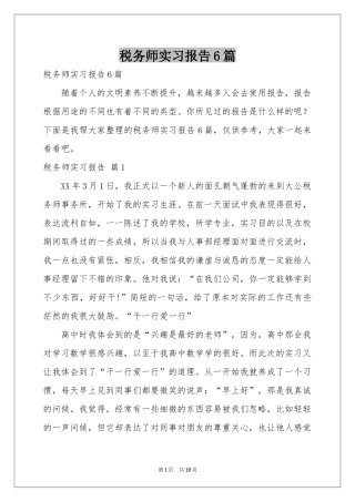 税务师实习报告6篇