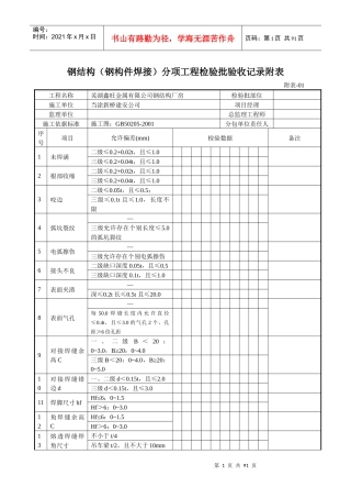 钢结构验收表格(通用)