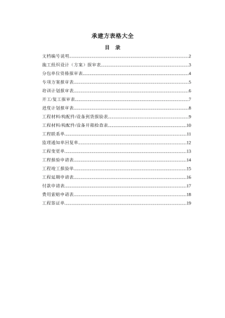 承建方表格大全