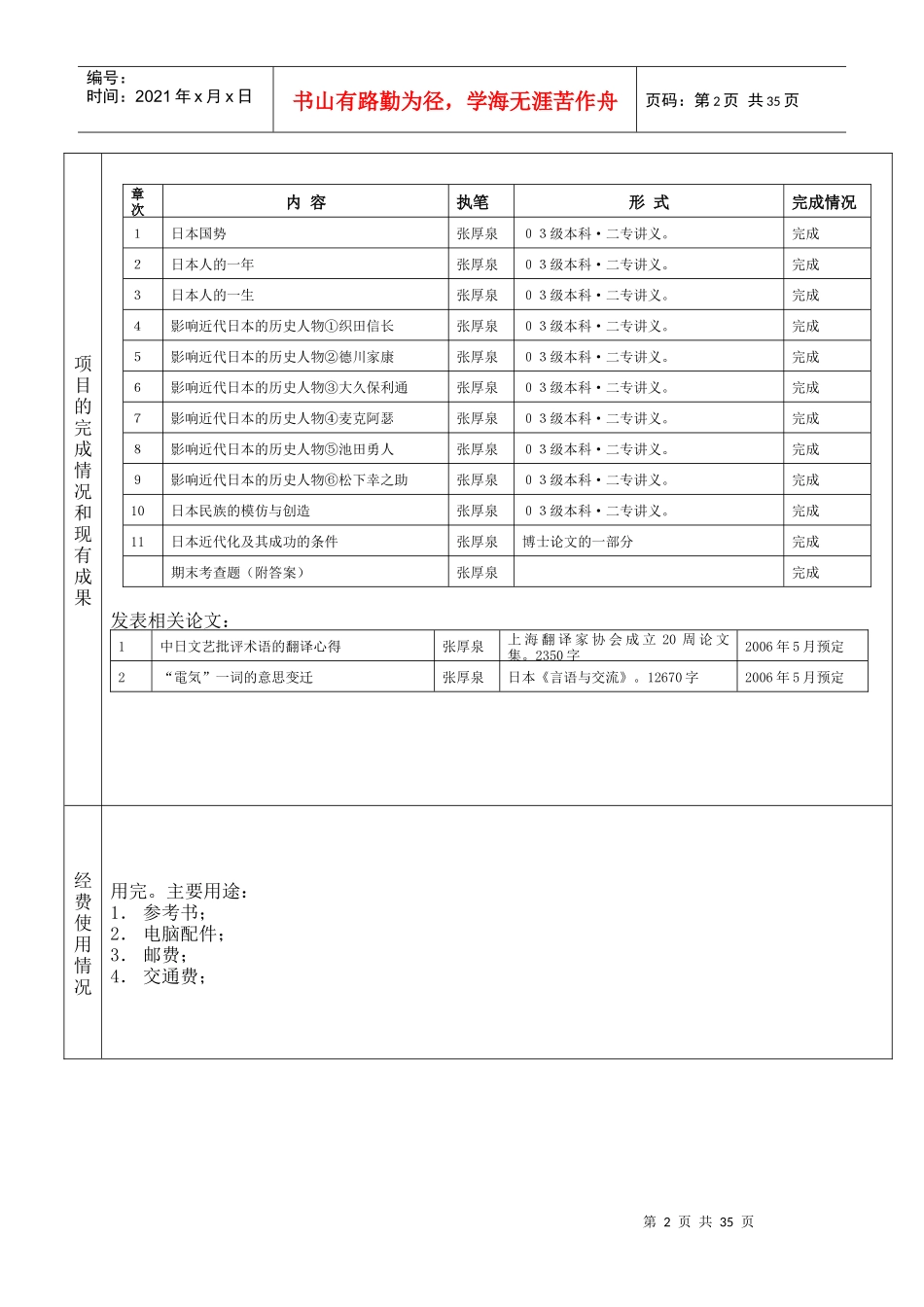 东华大学精品课程建设项目验收鉴定表_第2页