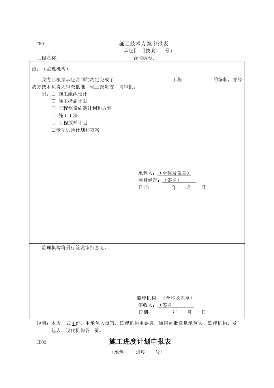 施工单位常用表格范本_第1页