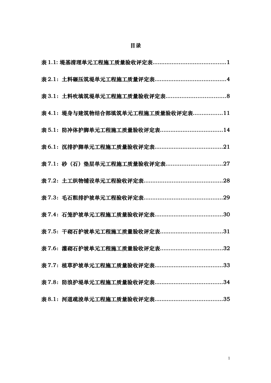 最新《堤防工程验收评定表》_第1页