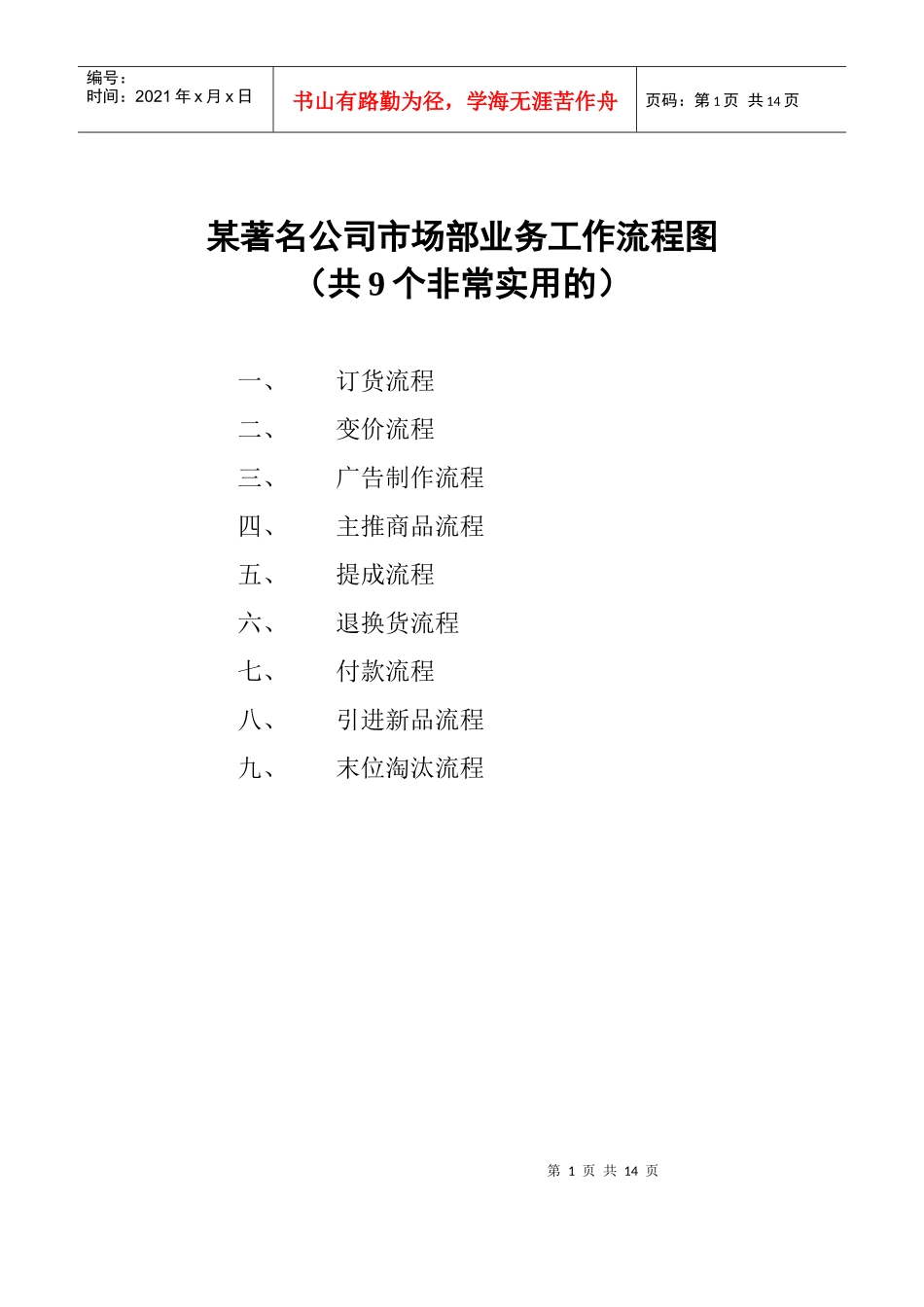 某知名公司市场部业务工作流程图_第1页