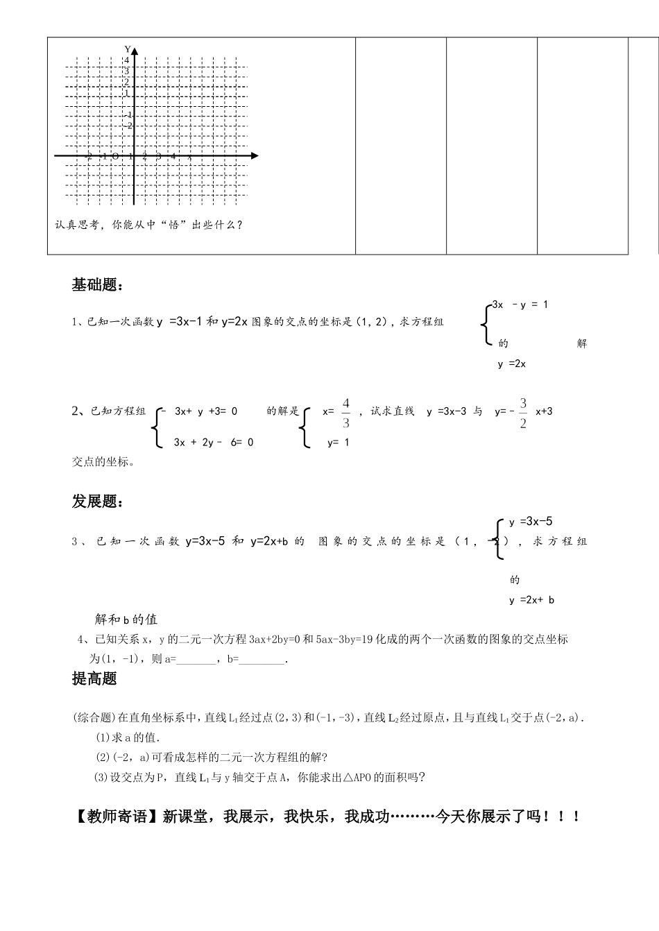 《二元一次方程与一次函数》导学案2_第3页