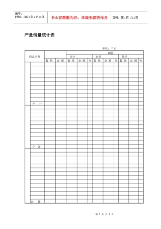 产量销量统计表
