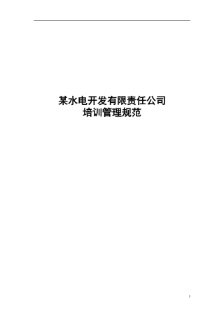 某水电开发有限责任公司培训管理规范
