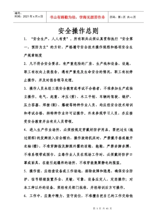 AD公司安全操作规程汇总