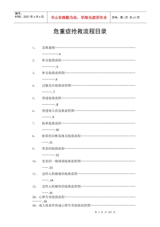 临床各科急救流程图