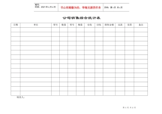 公司销售综合统计表