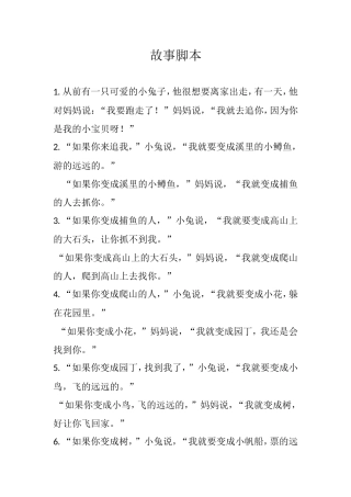 《逃家小兔》故事脚本