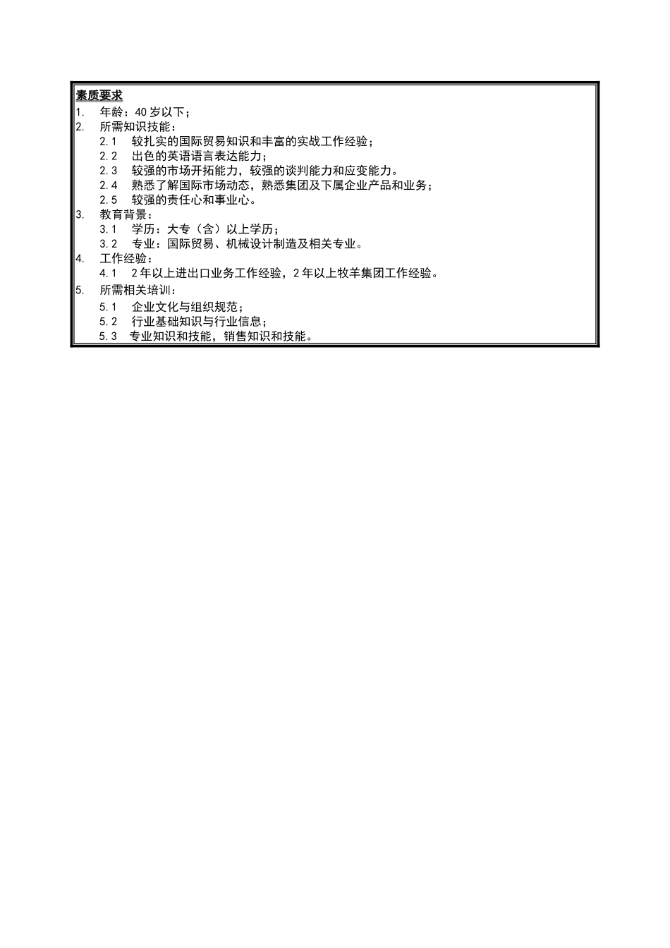 江苏牧羊国际事业部业务科销售代表岗位说明书_第2页