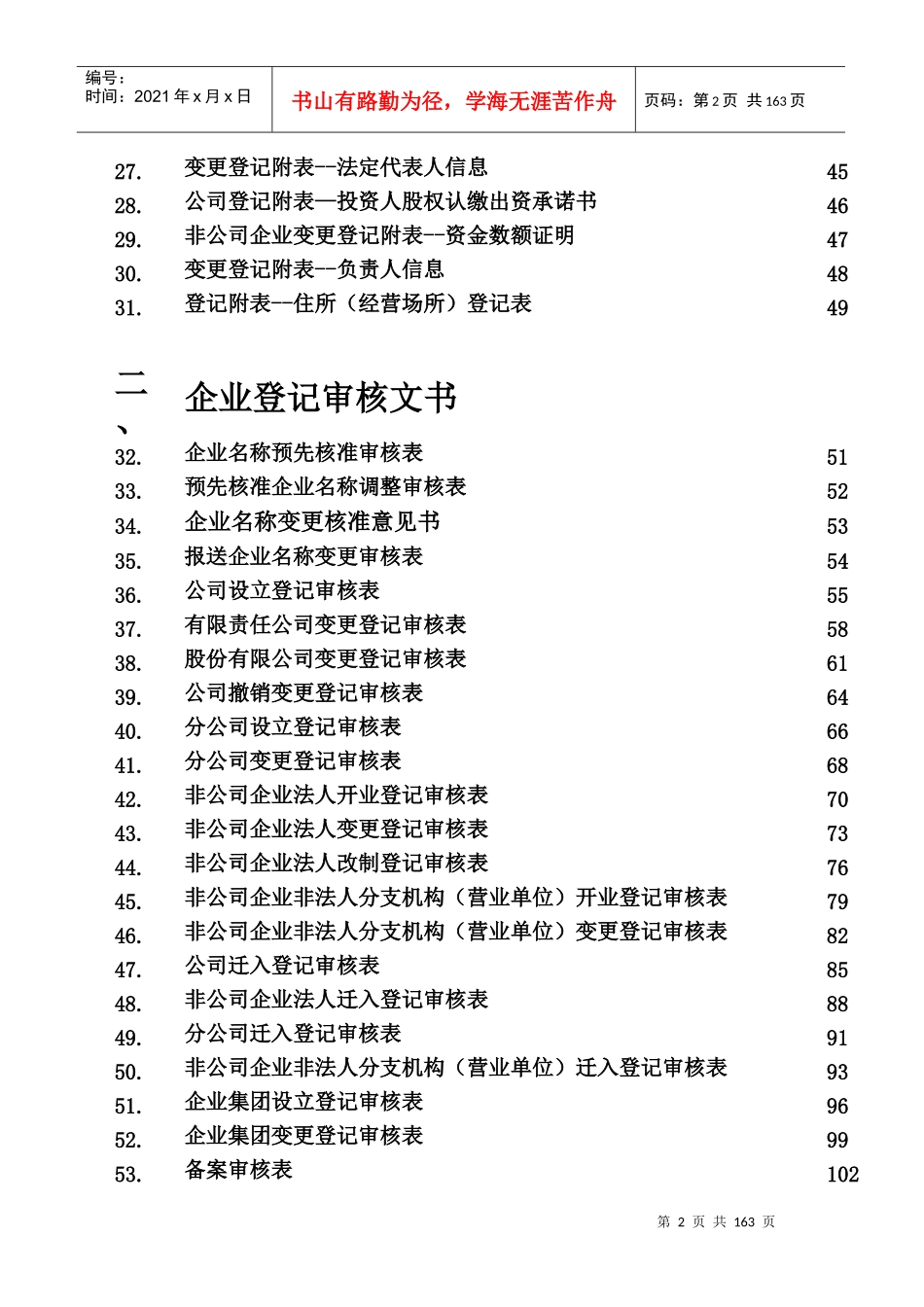 企业设立登记相关申请、表格_第3页
