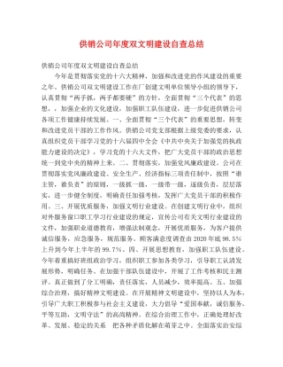 供销公司年度双文明建设自查总结 