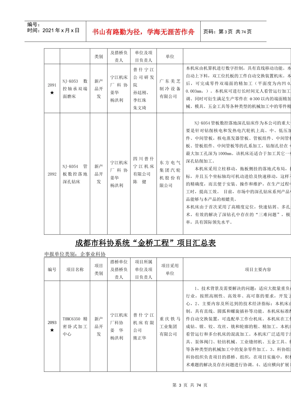 成都市科协金桥工程项目登记表_第3页