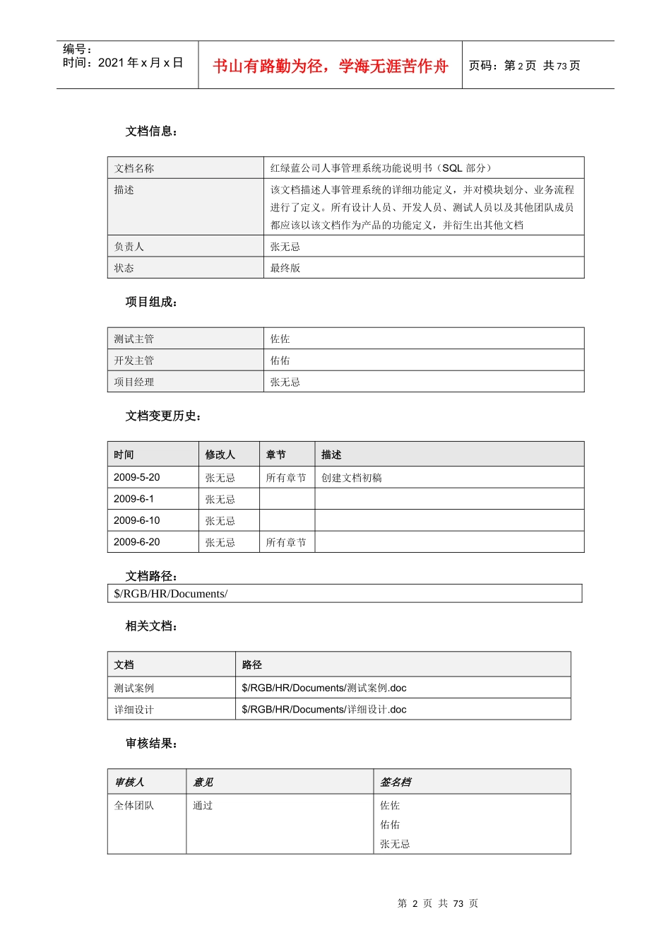 人事管理系统功能规范SQL数据库设计_第2页
