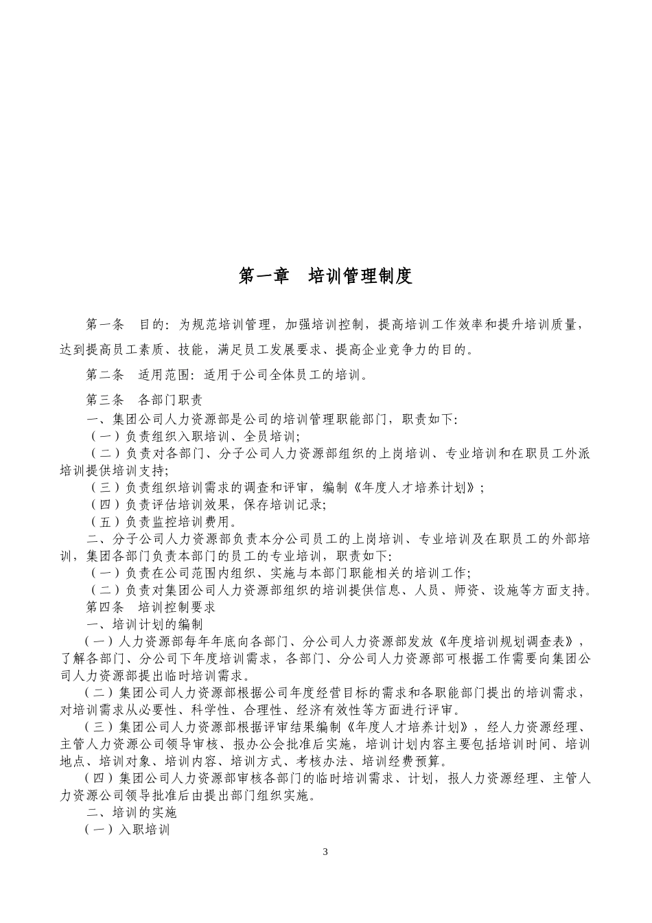 某水泥集团有限公司人力资源培训制度_第3页