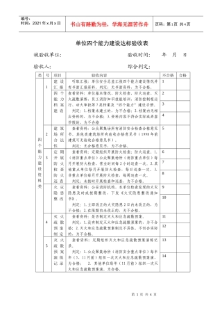 单位四个能力建设达标验收表