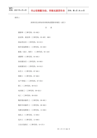 深圳市民办职业培训机构设置指导规范(试行)