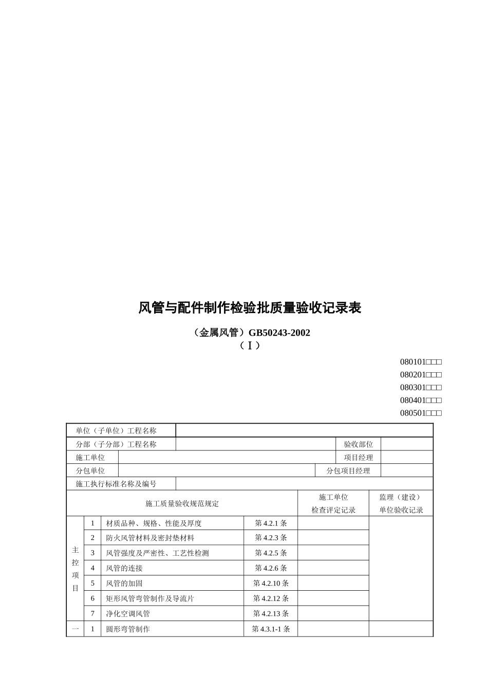 通风与空调分部工程各子分部工程与分项工程相关表_第3页
