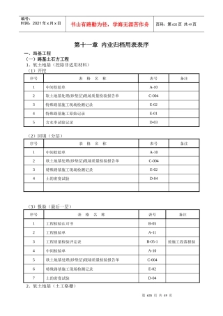 公路工程用表(路基路面桥涵隧道机电表序)
