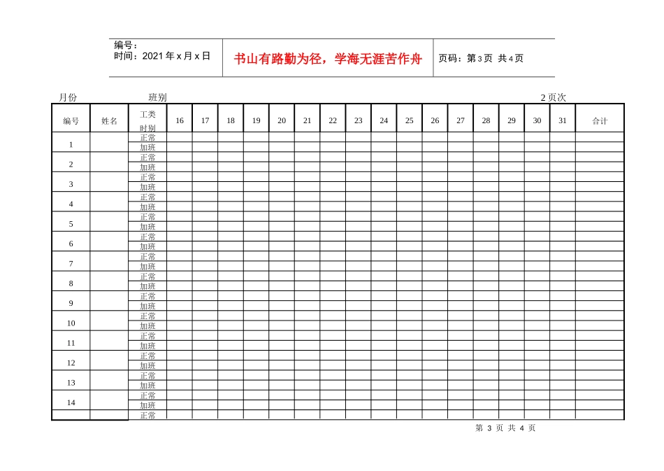 1 员工出勤记录表_第3页