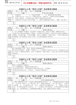安全教育记载表1402